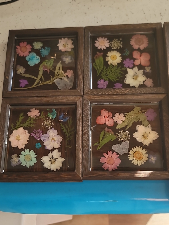 Hand Crafted Other - Floral Coaster/tray Set New